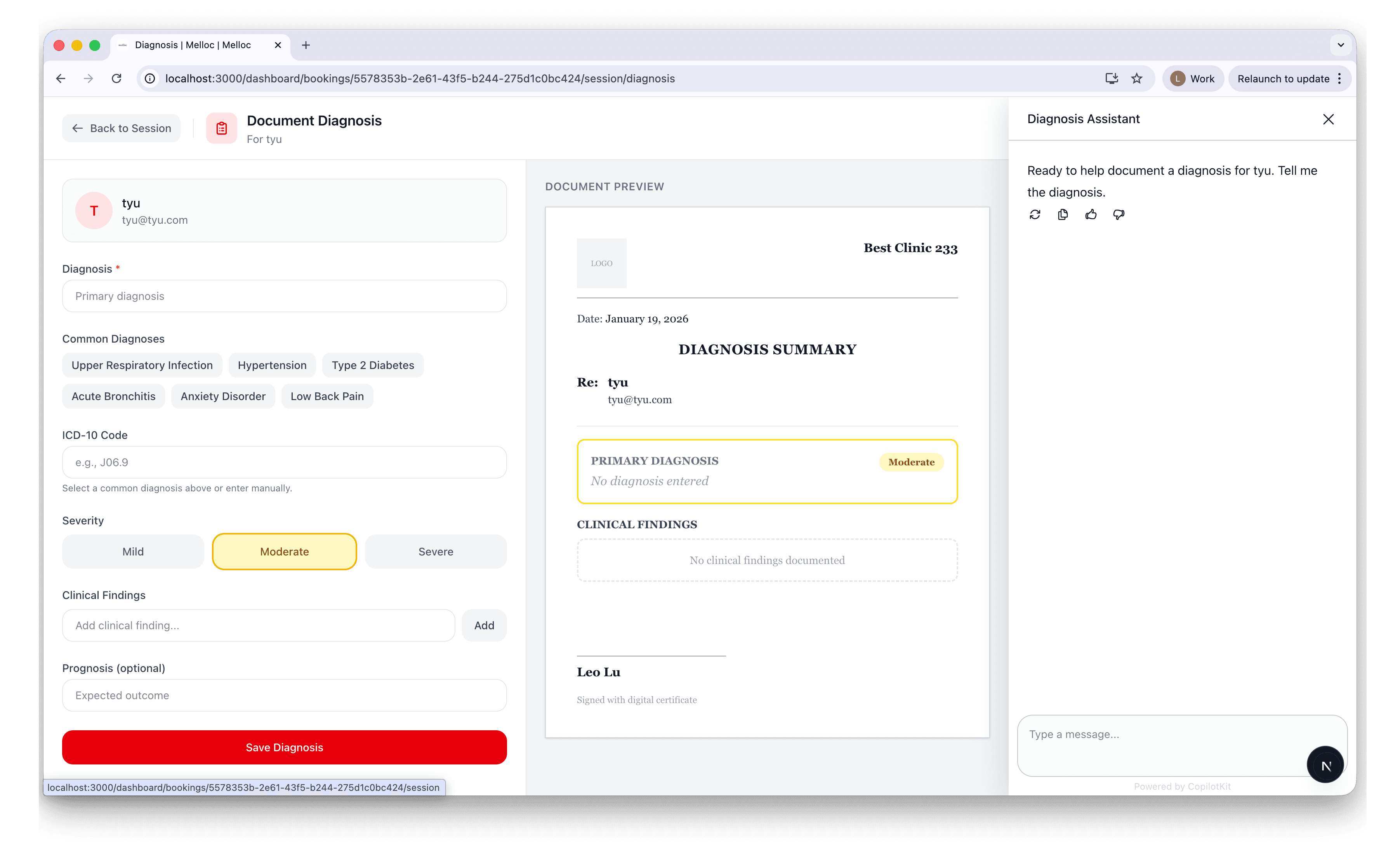 AI-powered paperwork and documentation interface